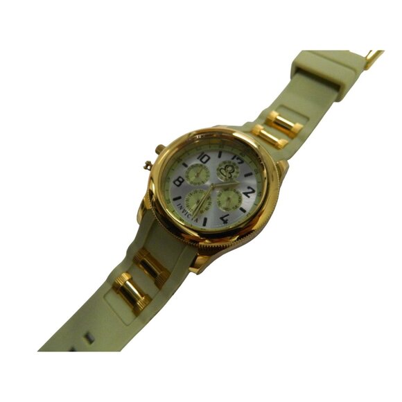 Invicta Russian 1959 Diver Ladies Gold-Tone Lime Chronograph Watch Olive Strap - Picture 1 of 16